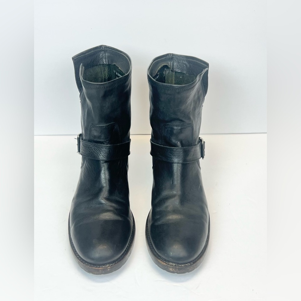 Frye Black Leather Ankle Boots